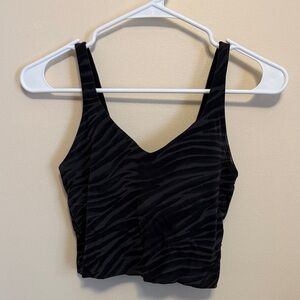lululemon athletica Black Zebra-Print Crop Tank